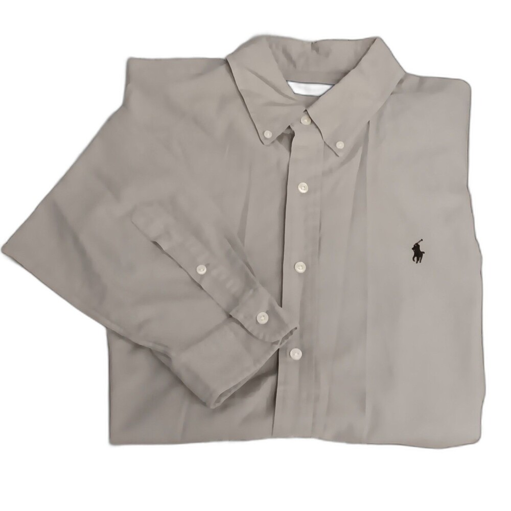 Ralph Lauren Men XL Gray Button Down Y2K Old Money Shirt Casual Core Preppy Work